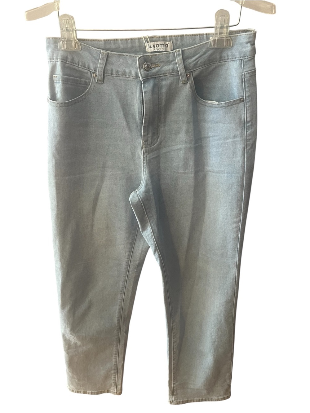 Icy Blue Ankle Straight Women's Jeans by Luvamia. New with Tags. Size = Medium